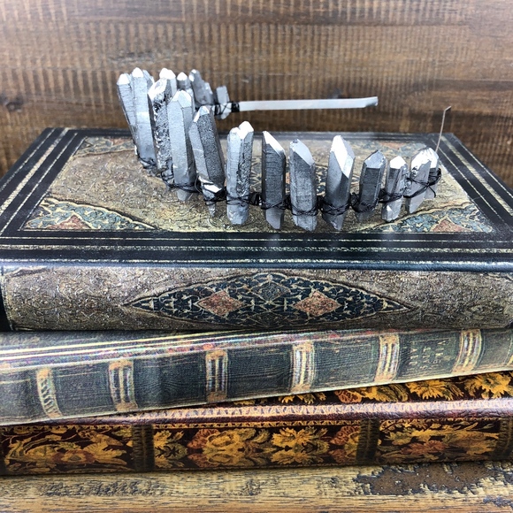 Handmade Silver Crystal Crown Headband - Picture 2 of 4